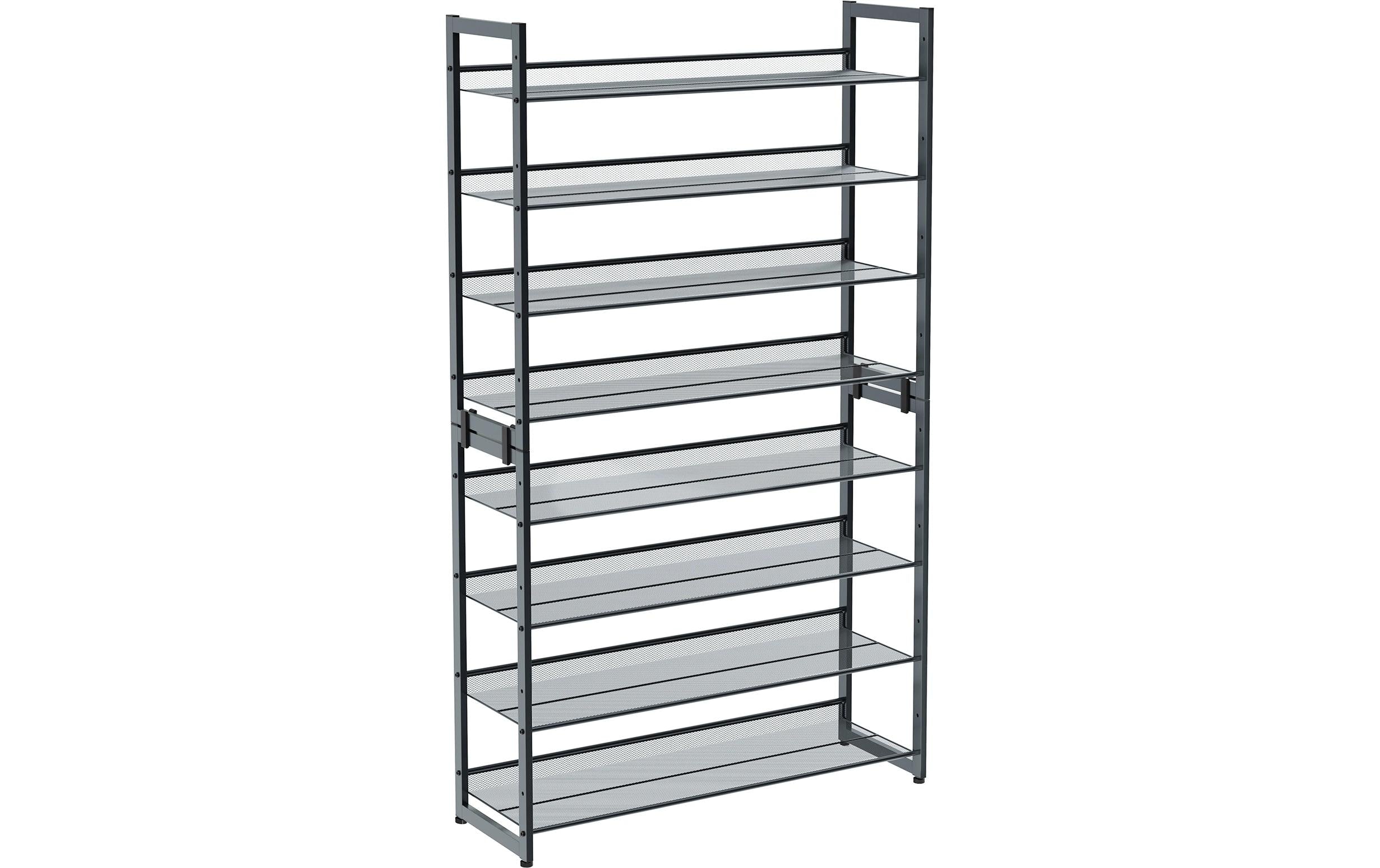 Songmics Schuhgestell, 8 verstellb.Ablagen Grau