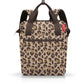 Reisenthel Rucksack Allrounder R, beigefarben mit Leopardenmuster und Frontfach