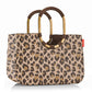 Reisenthel Einkaufskorb Loopshopper L mit Leopardenmuster und braunen Griffen