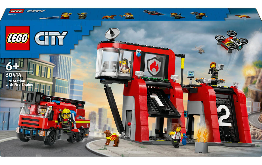 LEGO® City Feuerwehrstation mit Drehleiterfahrzeug 60414