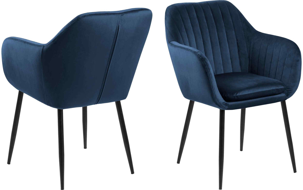 AC Design Esszimmerstuhl Emilia 2 Dunkelblau/Blau