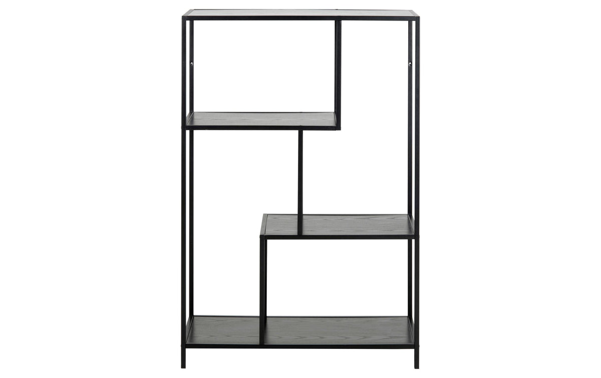AC Design Regal Seaford MDF/Stahl, 77x35x114 cm, Schwarz