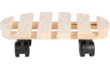 Esschert Design Rolleruntersetzer Rund L Schwarz/Nature