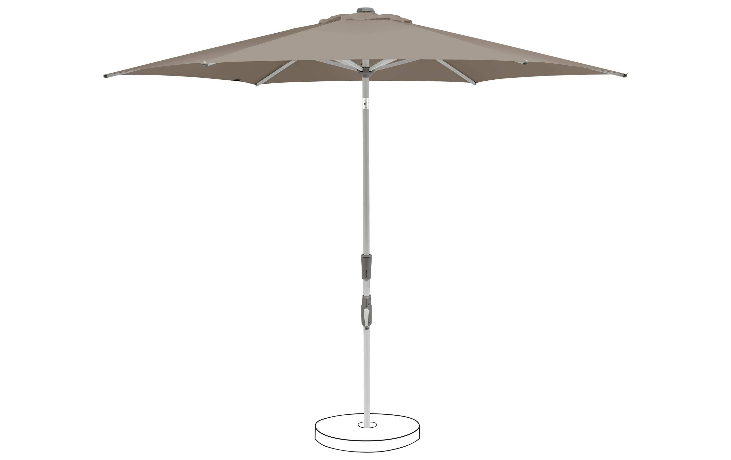 Slide Sonnenschirm 250 cm Polyester Stein-Grau Outdoor Garteneinrichtung Suncomfort by Glatz