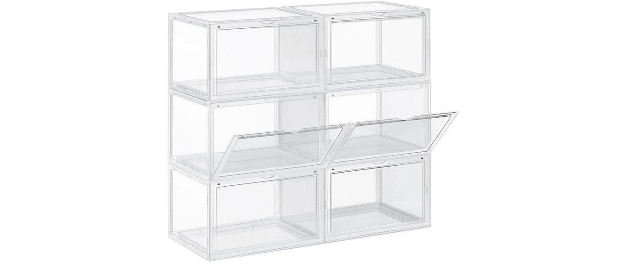 Songmics Schuhboxen, 6er Set, Transparent
