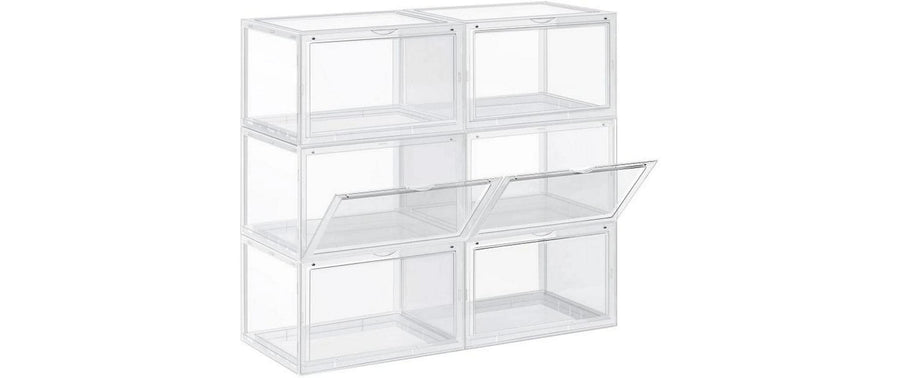 Songmics Schuhboxen, 6er Set, Transparent
