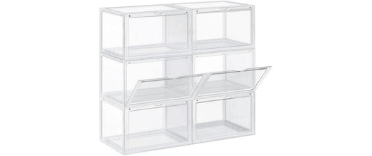 Songmics Schuhboxen, 6er Set, Transparent