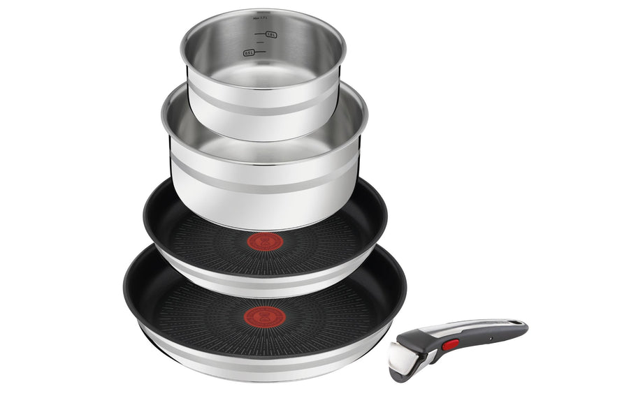 Tefal Pfannenset Kochgeschirr-Set Jamie Oliver Ingenio 5-teili Edelstahl 18/10