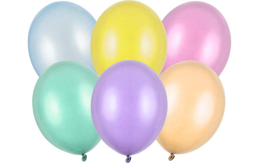 Partydeco Luftballon Uni Strong Pearl 100 Stück, Mehrfarbig, Ø 27 cm