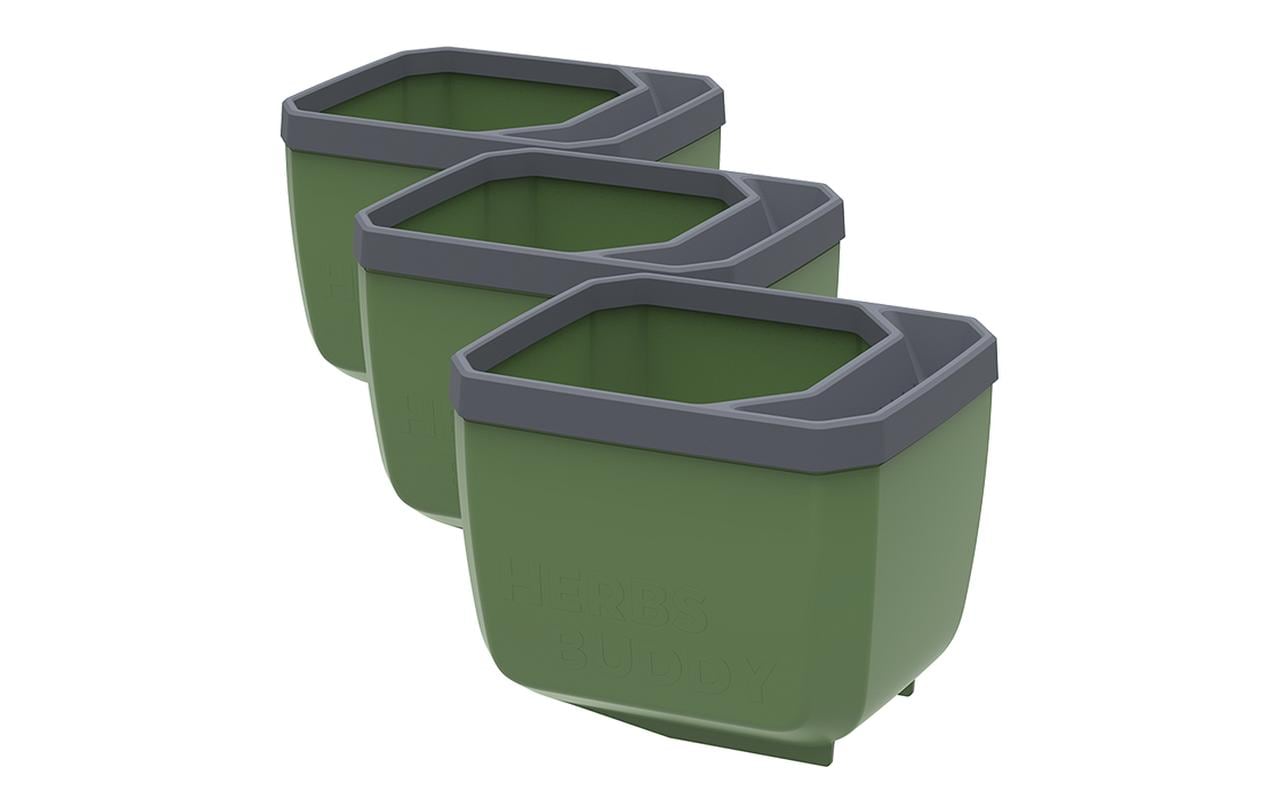 HERBS BUDDY Kräutertopf Set Dunkelgrün Kunststoff 3er Set Garten & Outdoor > Pflanzen > Pflanzengefäße Gusta Garden