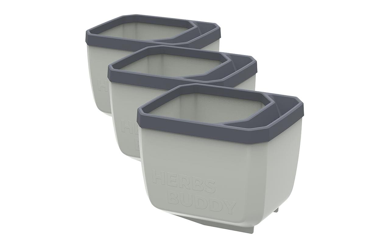 HERBS BUDDY Kräutertopf Set Keramik Hellgrau 3er Set Garten & Outdoor > Pflanzen > Pflanzengefäße Gusta Garden