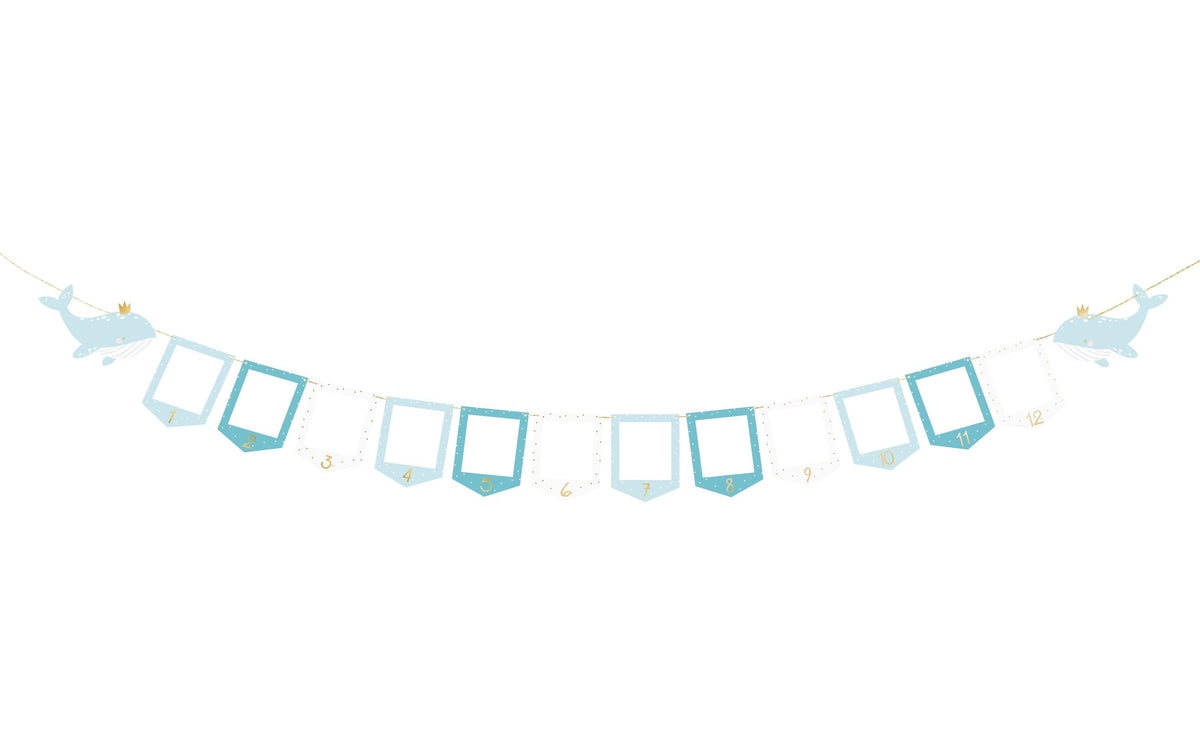 Partydeco Girlande Wal 15 m, Blau