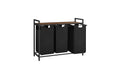 Songmics Wäschekorb mit 3 Fächern, Schwarz 92.5x33x71 cm (LxBxH), Traglast verschieden