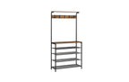 Vasagle Garderobe mit Schuhregal Schwarz/Braun