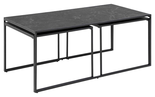 AC Design Couchtisch Infinity Stahl/Melamin, 120x60x48 cm, marmoriert