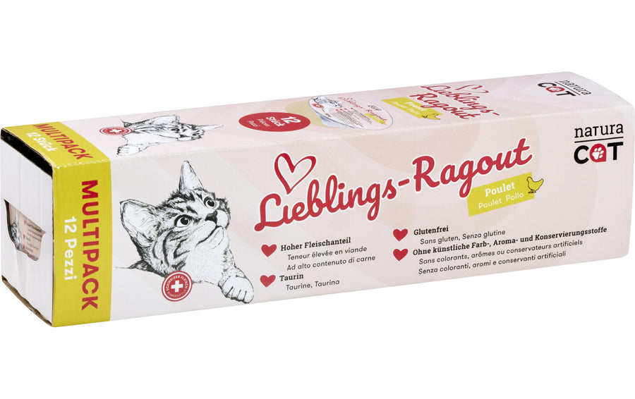 naturaCat Nassfutter Lieblings-Ragout Poulet, 12 x 85 g