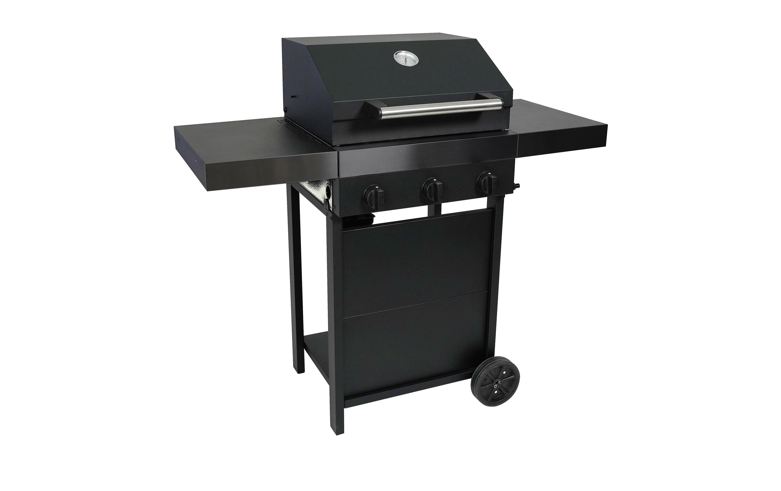 STRUCT Gasgrill Mustang 3 Brenner Stahl Schwarz 54cm Grills & Feuerstellen STRUCT