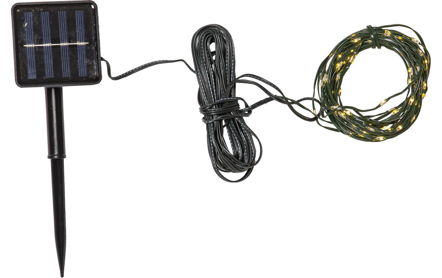 Star Trading Lichterkette Solar Dew Drop Micro, 100 LEDs, 740 cm, Grün