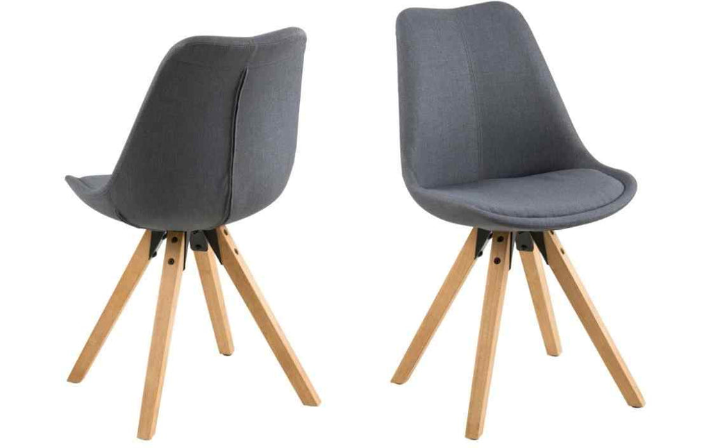 AC Design Esszimmerstuhl Dima 2 Stück Dunkelgrau