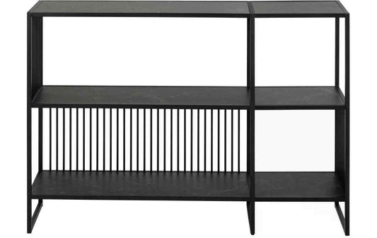 AC Design Regal Strington Stahl, 120x35x83 cm, Schwarz