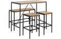 AC Design Bartisch Bahamas 4-er Set, Schwarz/Braun