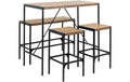 AC Design Bartisch Set Bahamas Schwarz/Braun