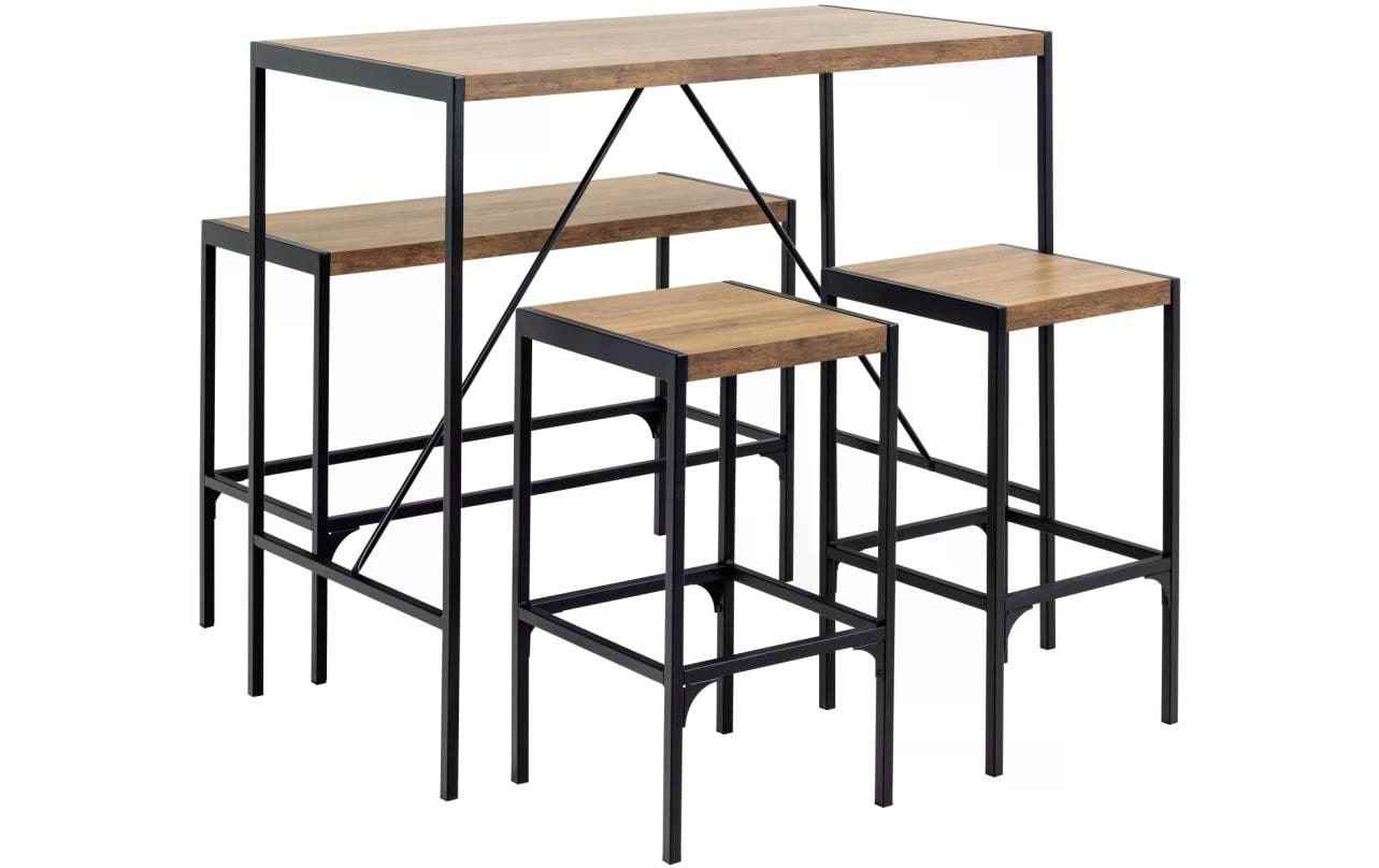 AC Design Bartisch Set Bahamas Schwarz/Braun