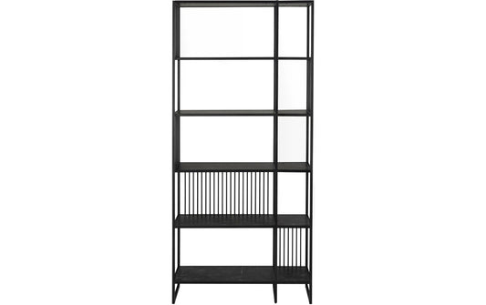 AC Design Regal Strington Stahl, 85x35x185 cm, Schwarz