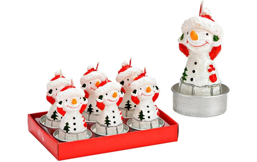 G. Wurm Teelichter Schneemann 6 Stück, Weiss