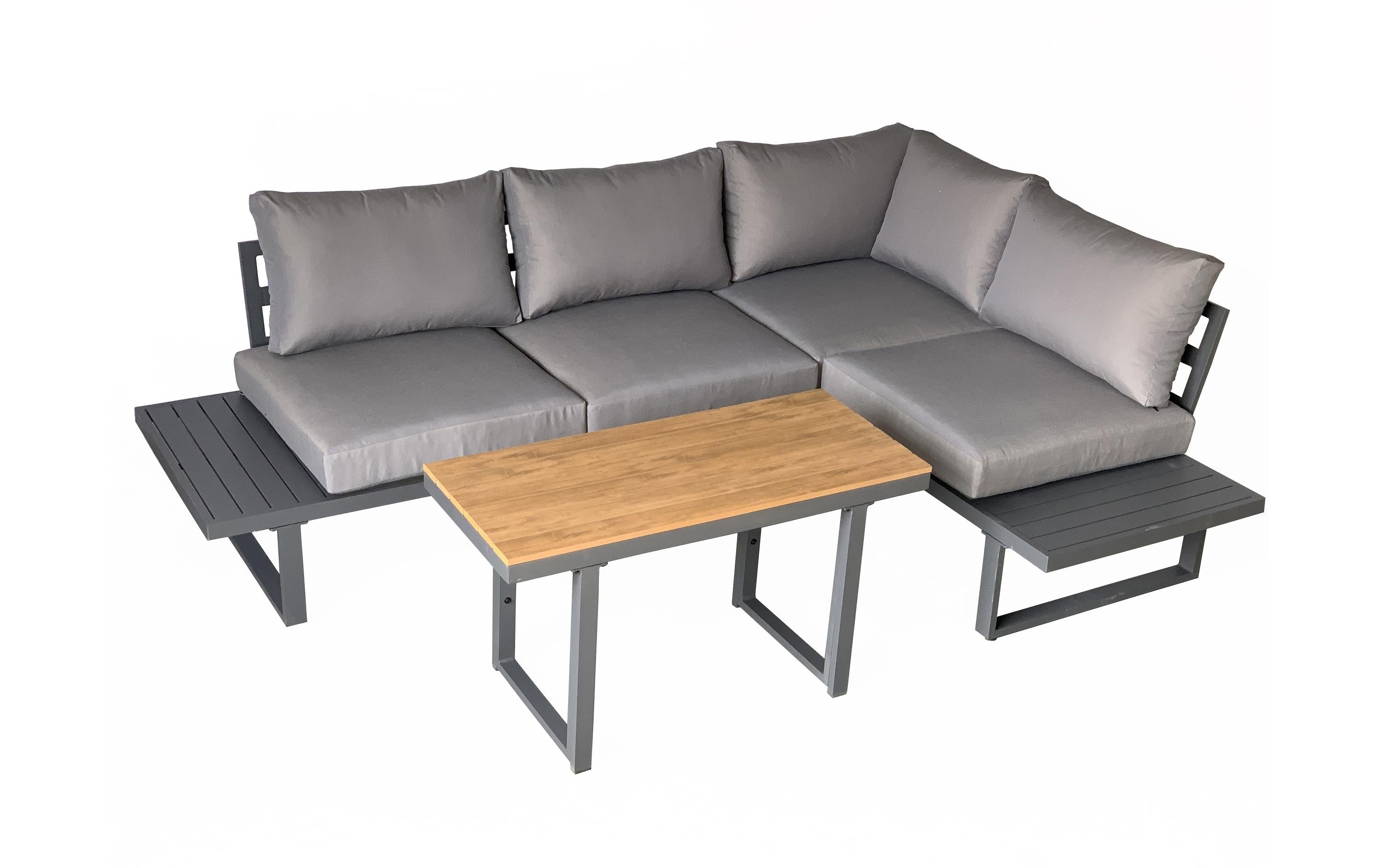 COCON Lounge Montreux Lounge-Set Aluminium Anthrazit Grau 4 Sitzplätze Garteneinrichtung COCON