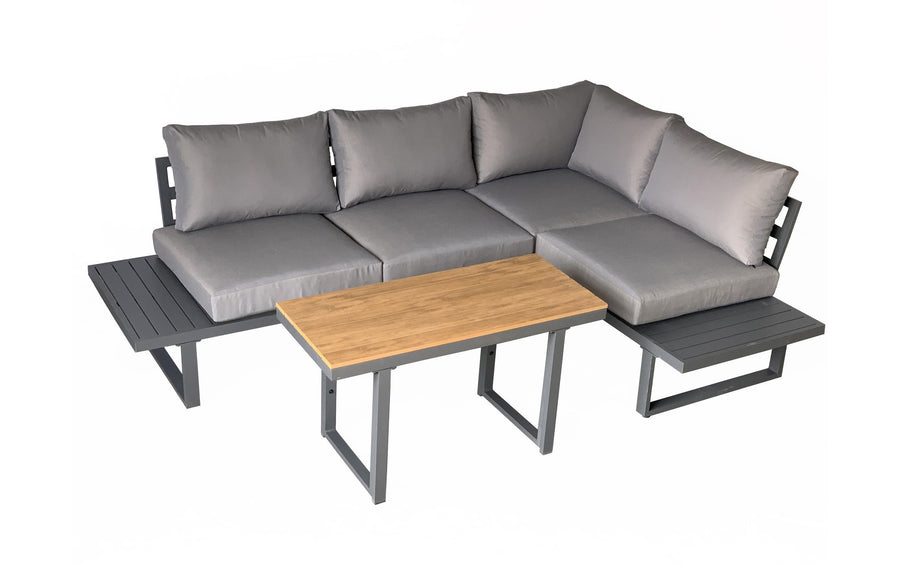 COCON Lounge Montreux Lounge-Set Aluminium Anthrazit Grau 4 Sitzplätze Garteneinrichtung COCON