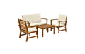 COCON Lounge Set Lausanne Akazienholz für 4 Personen in Braun und Weiß Garteneinrichtung COCON
