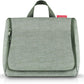 Reisenthel Kulturtasche mit Henkel, graugrün meliert, mit Reißverschluss und Klappe