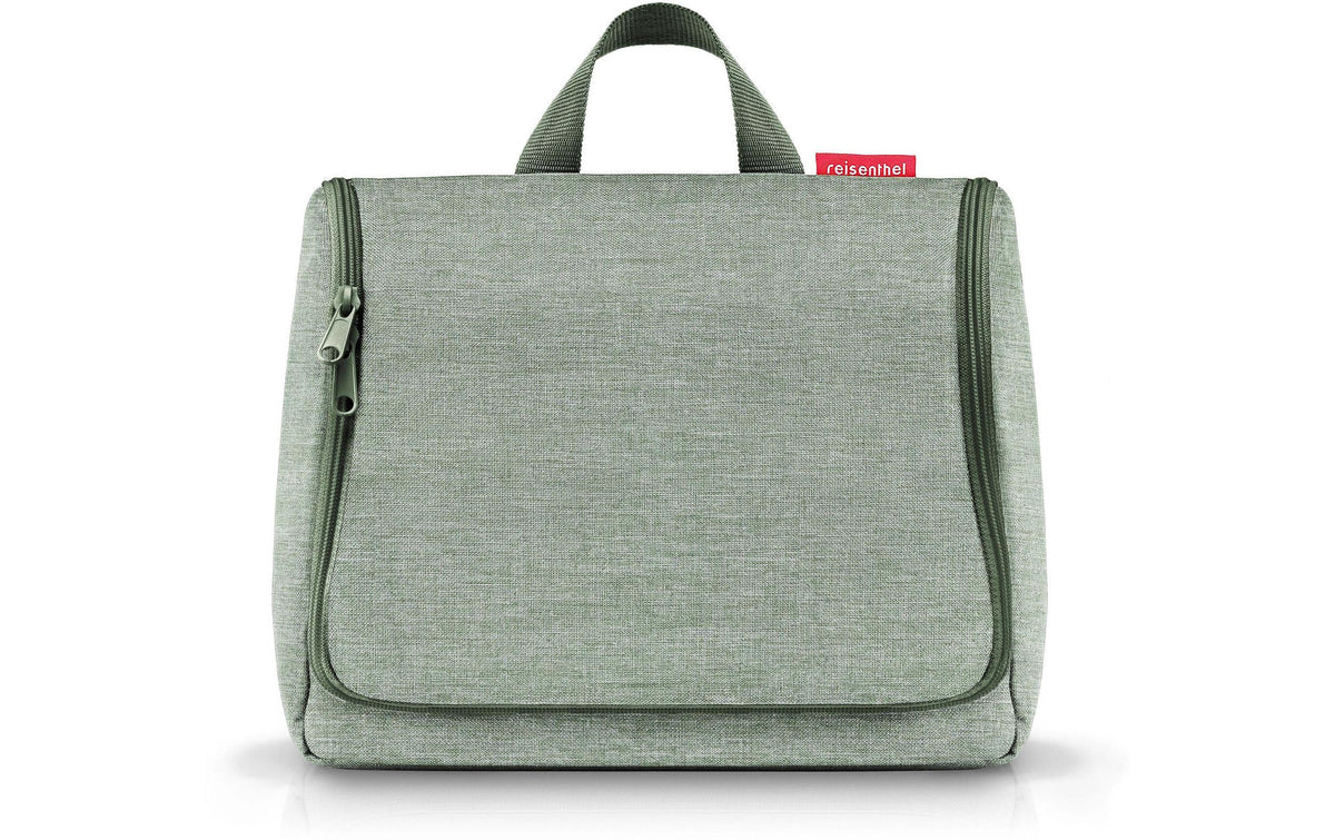 Reisenthel Kulturtasche mit Henkel, graugrün meliert, mit Reißverschluss und Klappe