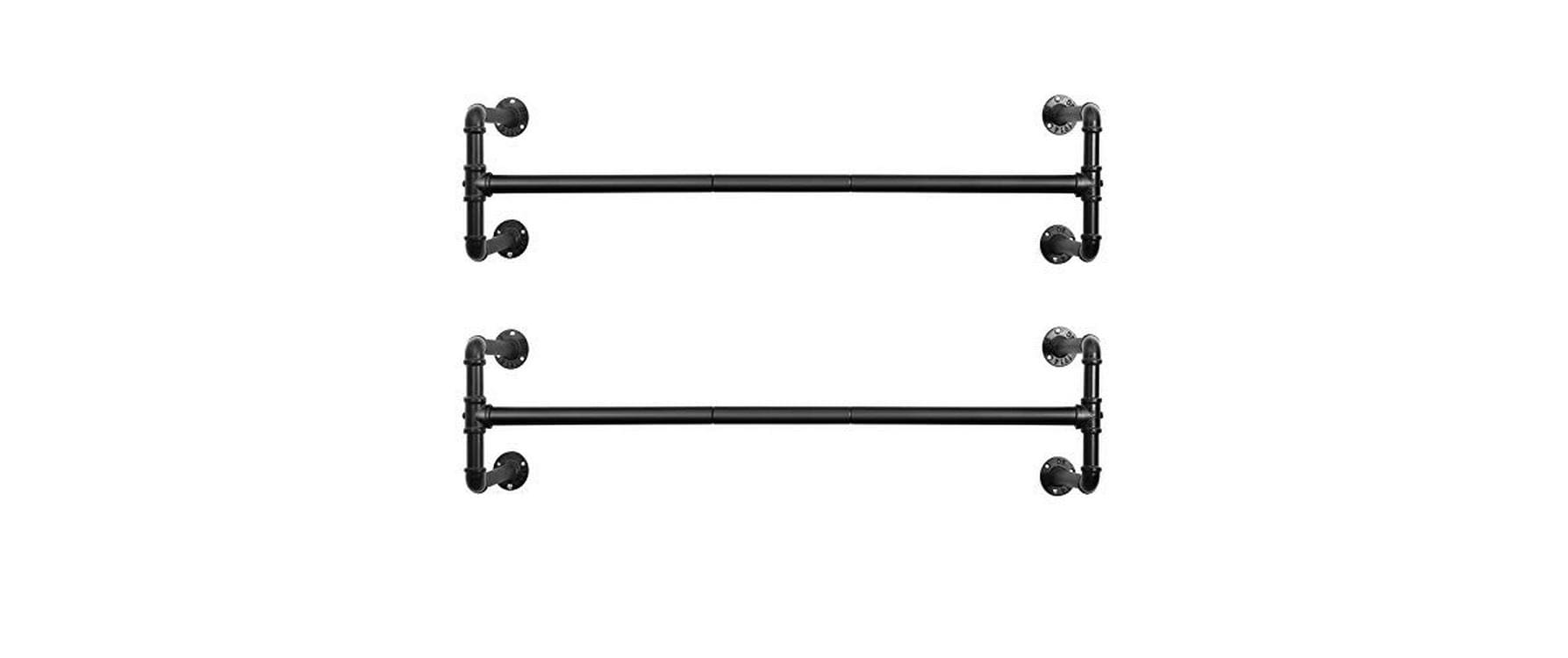 Songmics Garderobeleiste Wand, Schwarz
