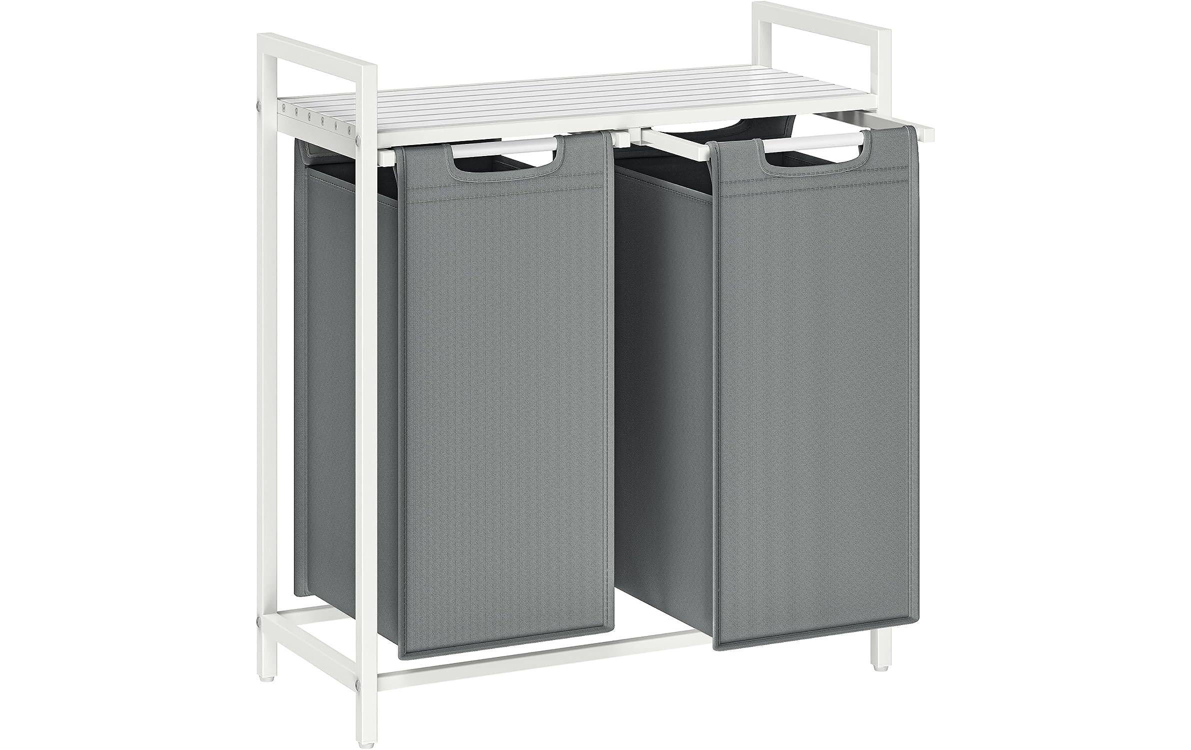 Vasagle Wäschekorb mit Ablage, 92L 73x33x72 cm (LxBxH), Traglast verschieden
