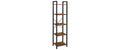 VASAGLE Regal mit 5 Ebenen 40 x 30 x 146 cm, Schwarz/Braun