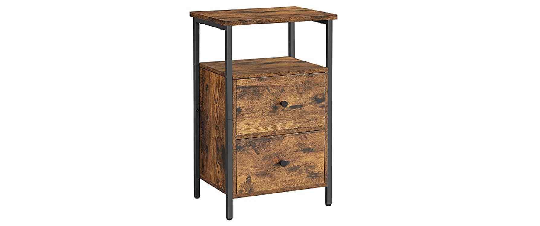 Vasagle Nachttisch Industrial Schwarz-Braun