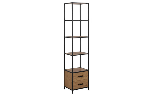 AC Design Regal Seaford MDF/Stahl, 42x35x185 cm, Wildeiche Matt