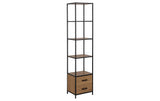 AC Design Regal Seaford MDF/Stahl, 42x35x185 cm, Wildeiche Matt