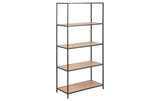 AC Design Regal Seaford Stahl/MDF, 77x35x150 cm, Wildeiche Matt