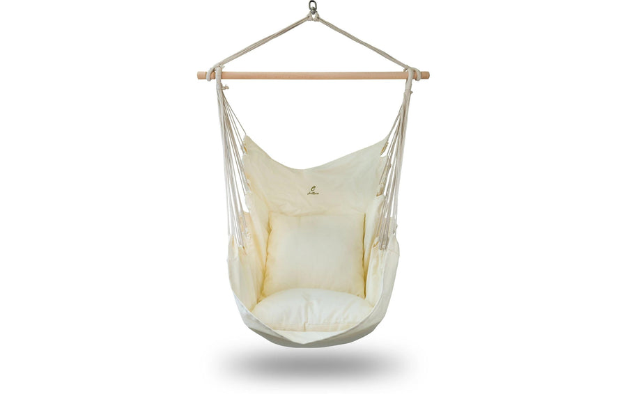 Hängesitz mit zwei Kissen, beige