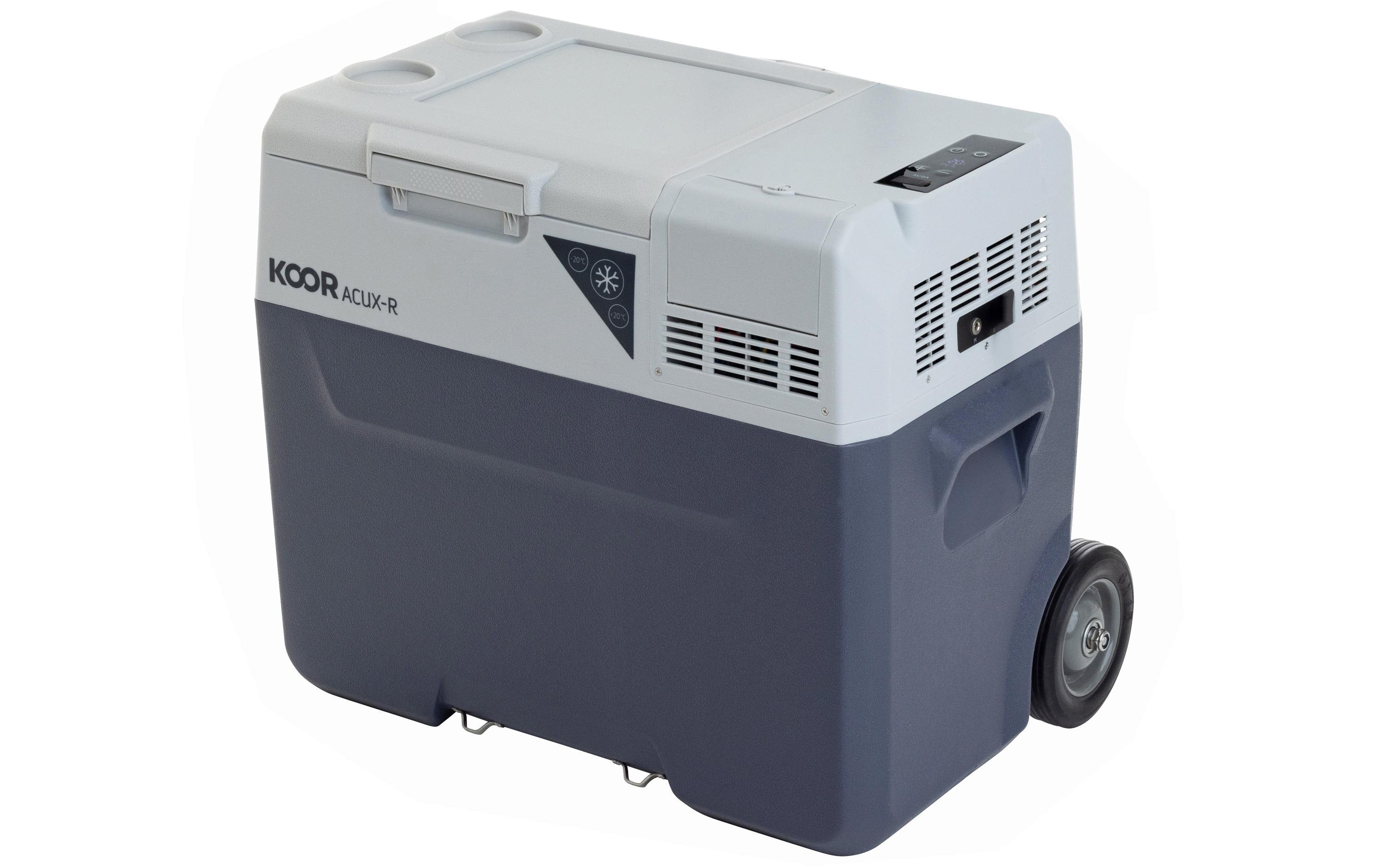 KOOR Kompressorkühlbox ACUX-R 40 blau-grau, 40 Liter, mit neuem Akku