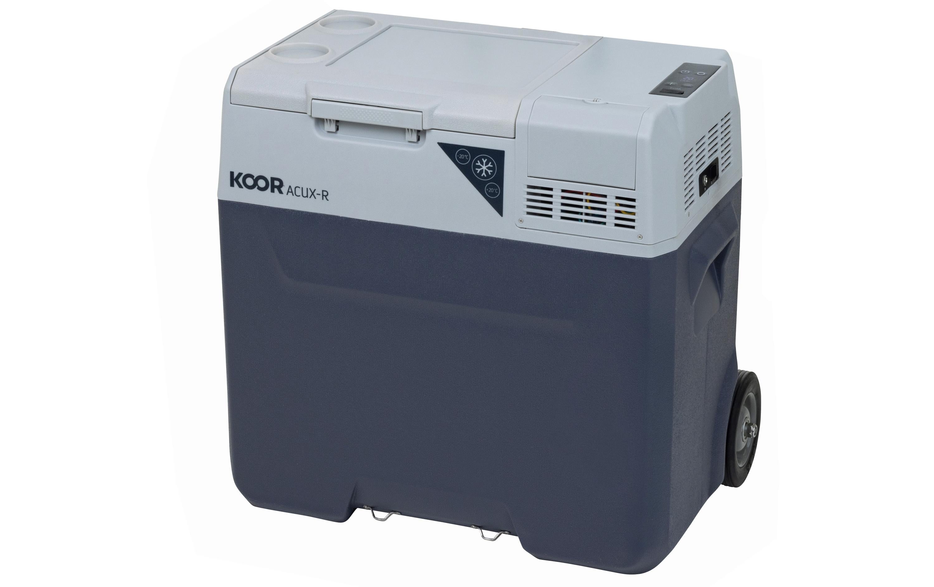KOOR Kompressorkühlbox ACUX-R 50 blau-grau, 50 Liter, mit neuem Akku