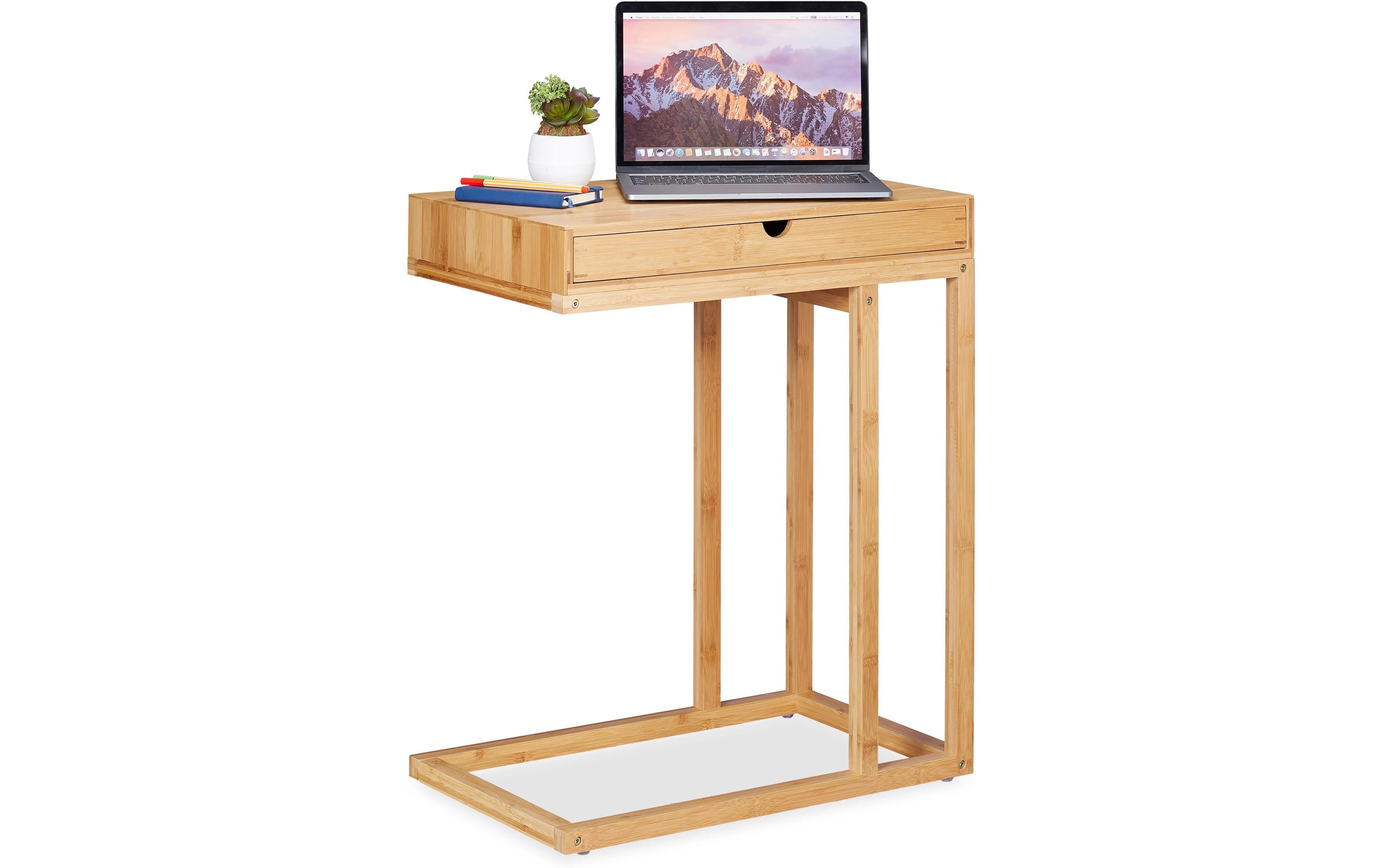 relaxdays Beistelltisch mit Schubfach 55 cm x 68 cm