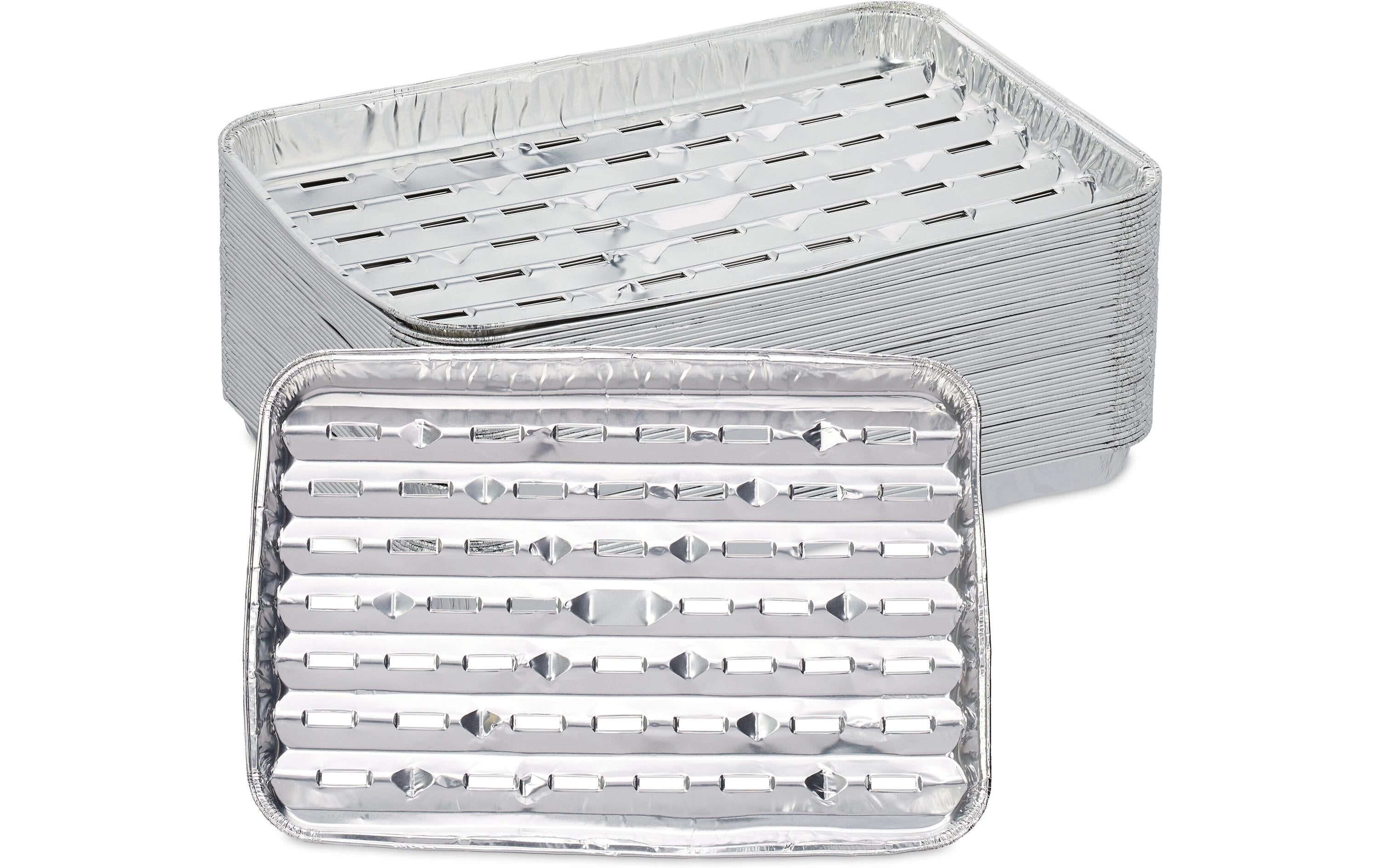 relaxdays Grillschale mit Löcher 40er Set Aluminium, ca. 3 x 34 x 22 cm