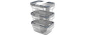 Rotho Set Kühlschrankdose Glas CLIC&LOCK 3teilig Set, 3x 0.5L