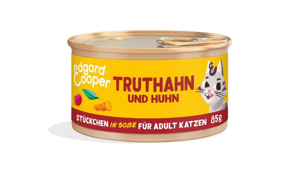 Edgard&Cooper Adult Truthahn + Huhn mit Cranberrys 18x85g