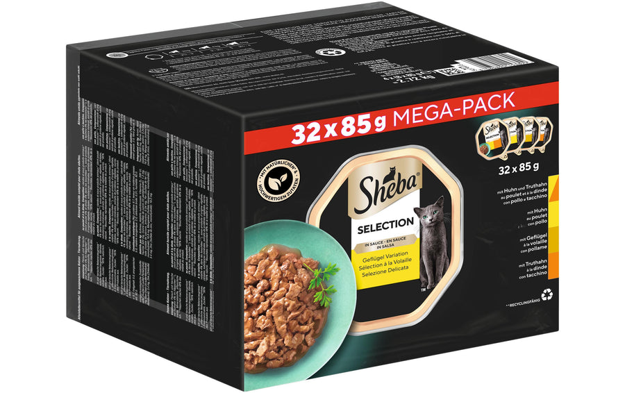 Sheba Selection in Sauce Geflügel Variation 32x85g Schalen