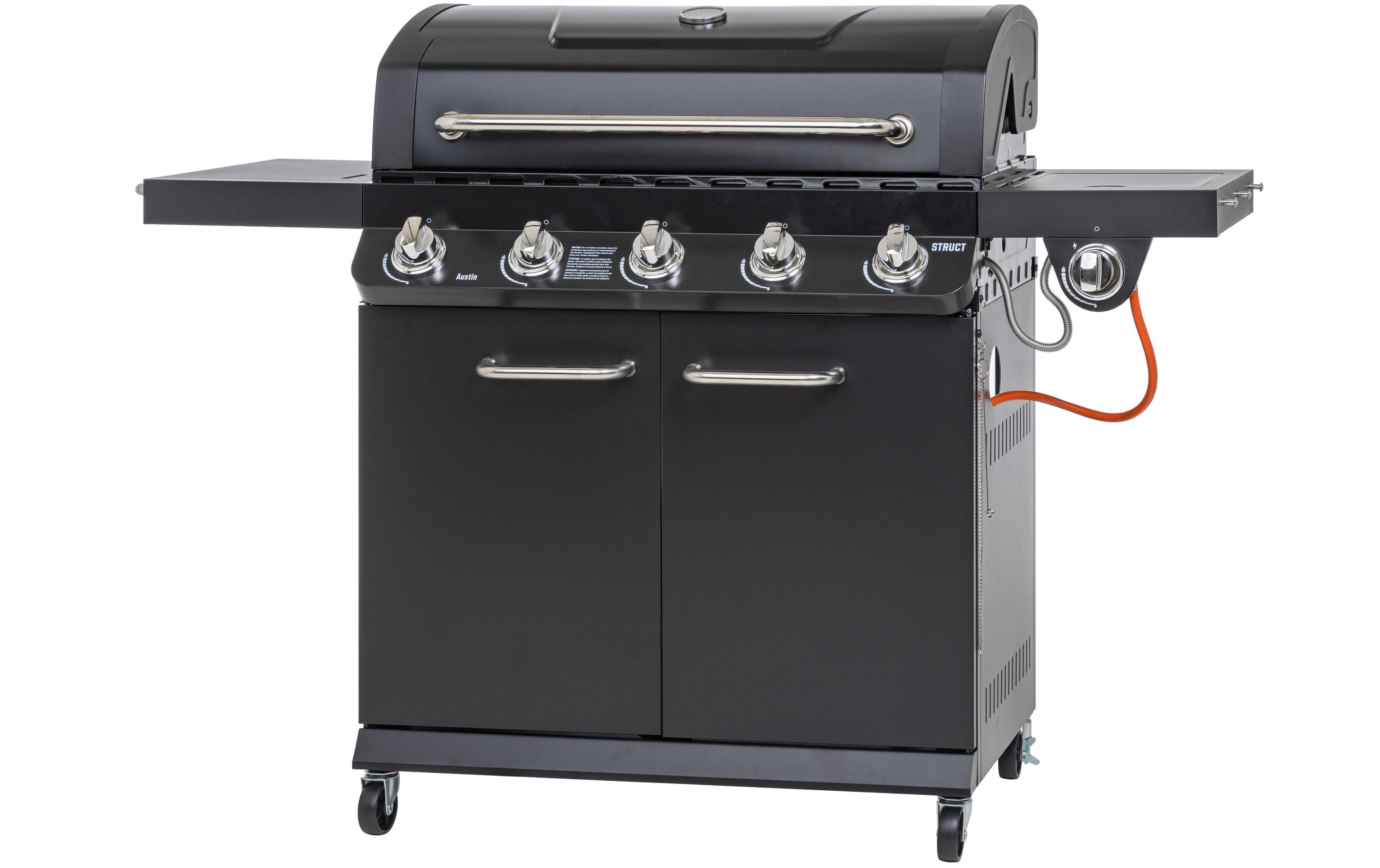 STRUCT Gasgrill Austin 5-Brenner Edelstahl schwarz 160 cm Grills & Feuerstellen STRUCT